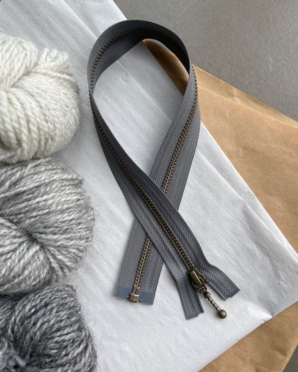 PetiteKnit glidelås 45cm - Granitt